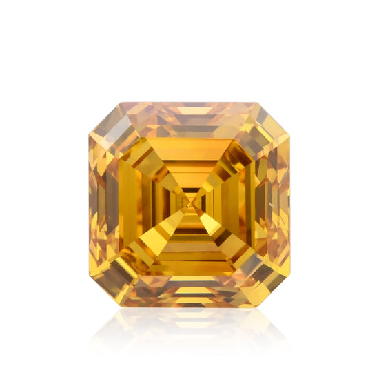 0.70 Carat Fancy Deep Orange Yellow Asscher Diamond VS2 GIA