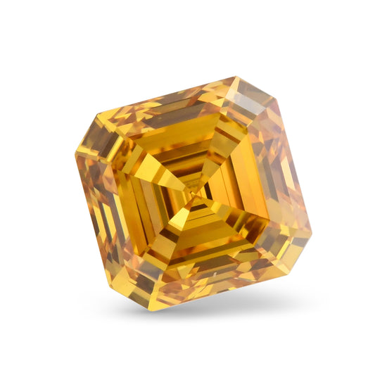 0.70 Carat Fancy Deep Orange Yellow Asscher Diamond VS2 GIA