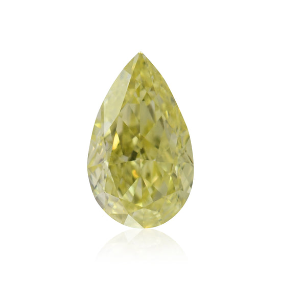 0.70 Carat Fancy Intense Yellow Pear Diamond VS2 GIA