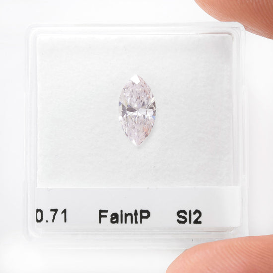 0.71 Carat Faint Pink Marquise Diamond SI2 GIA