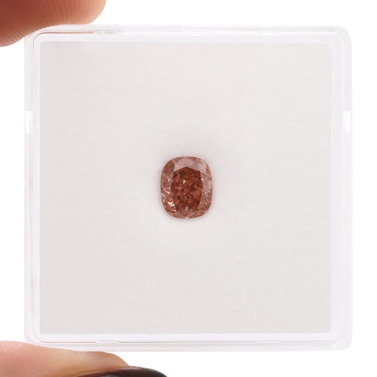 0.71 Carat Fancy Brown Pink Cushion Diamond VS1 GIA