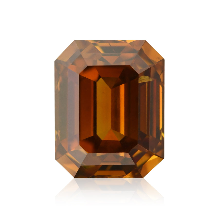 0.71 Karat Fancy Deep Brown Orange Smaragd Diamant SI2 GIA
