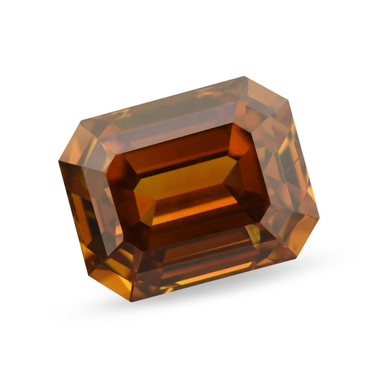 0.71 Carat Fancy Deep Brown Orange Emerald Diamond SI2 GIA
