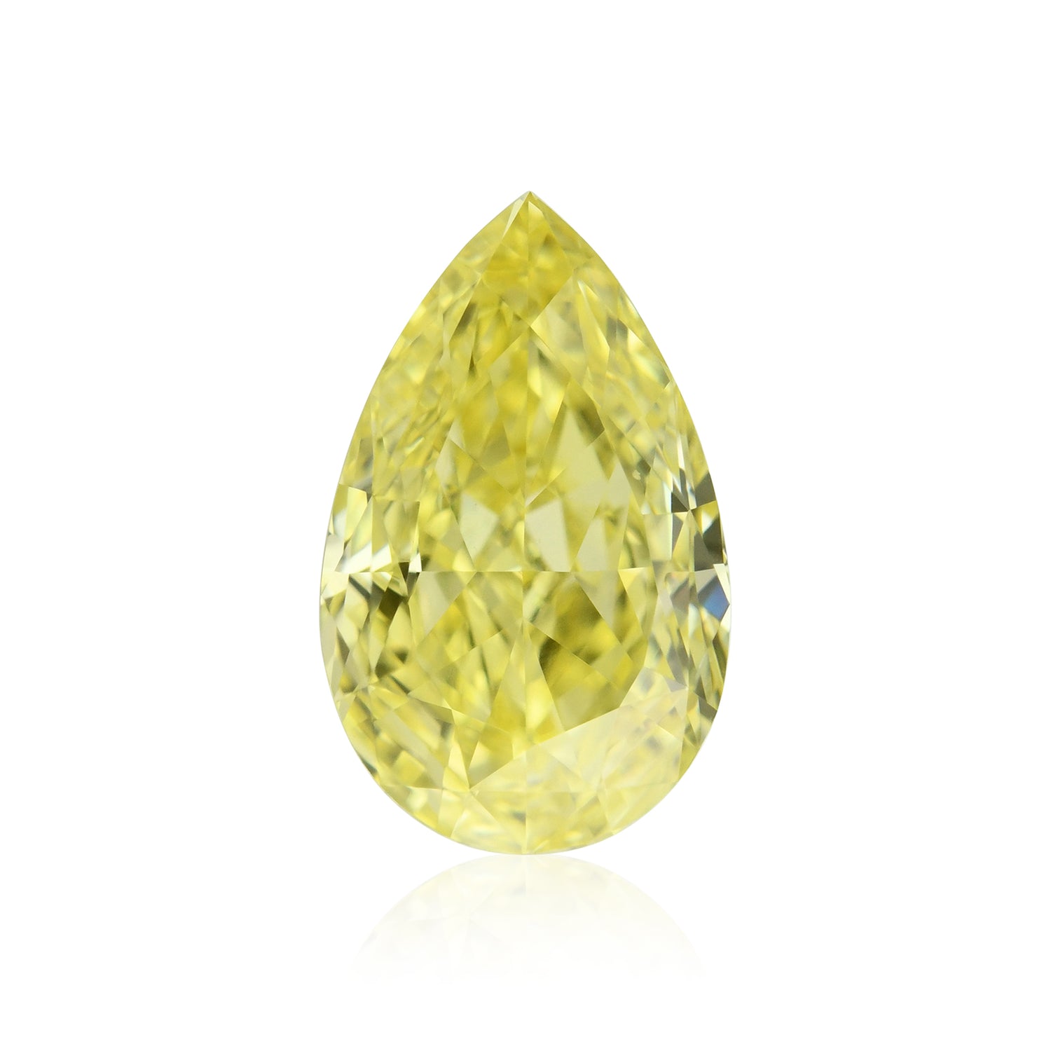 0.71 Carat Fancy Intense Yellow Pear Diamond VS1 GIA