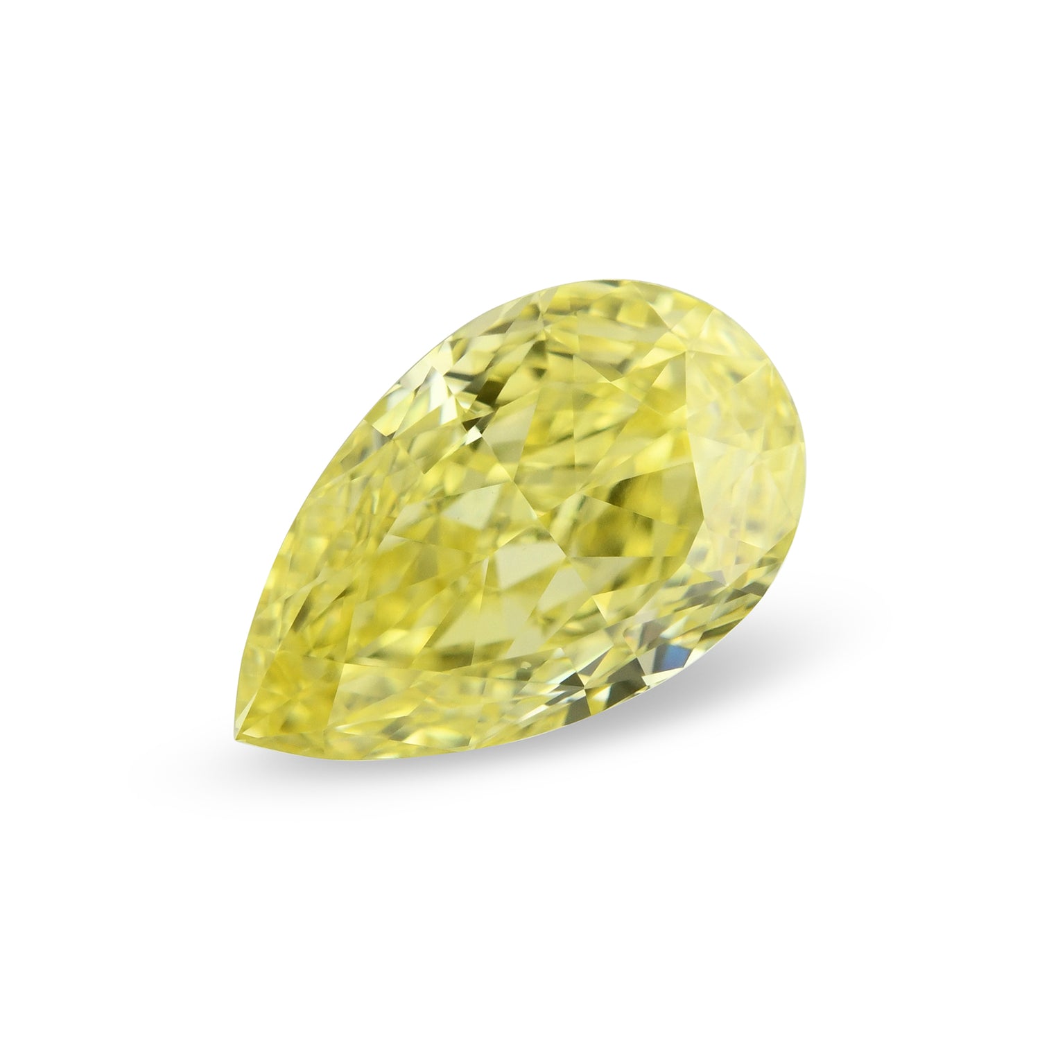 0.71 Carat Fancy Intense Yellow Pear Diamond VS1 GIA