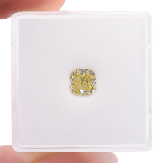 0.71 Carat Fancy Light Yellow Cushion Diamond VS2 GIA