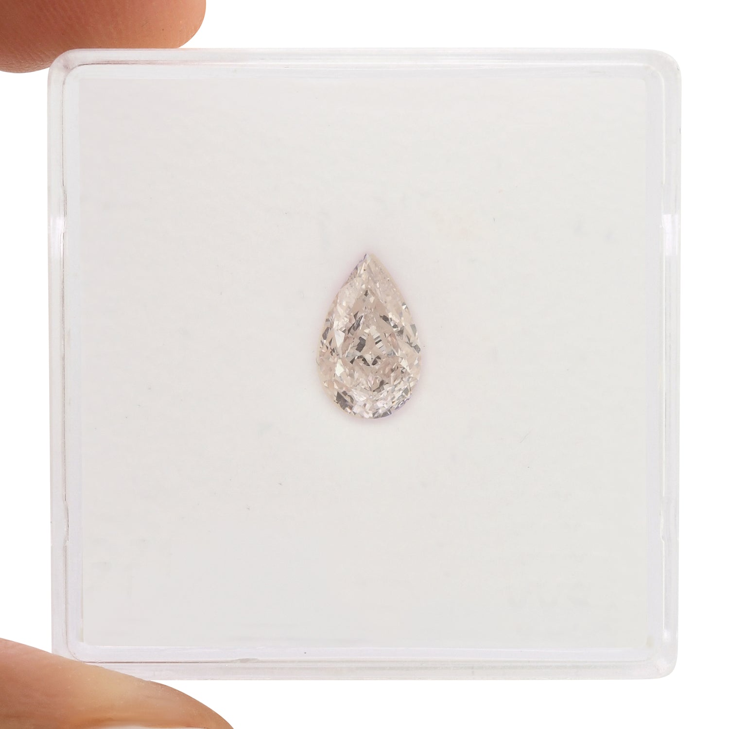 0.71 Carat Light Pink Pear Diamond VVS2 GIA