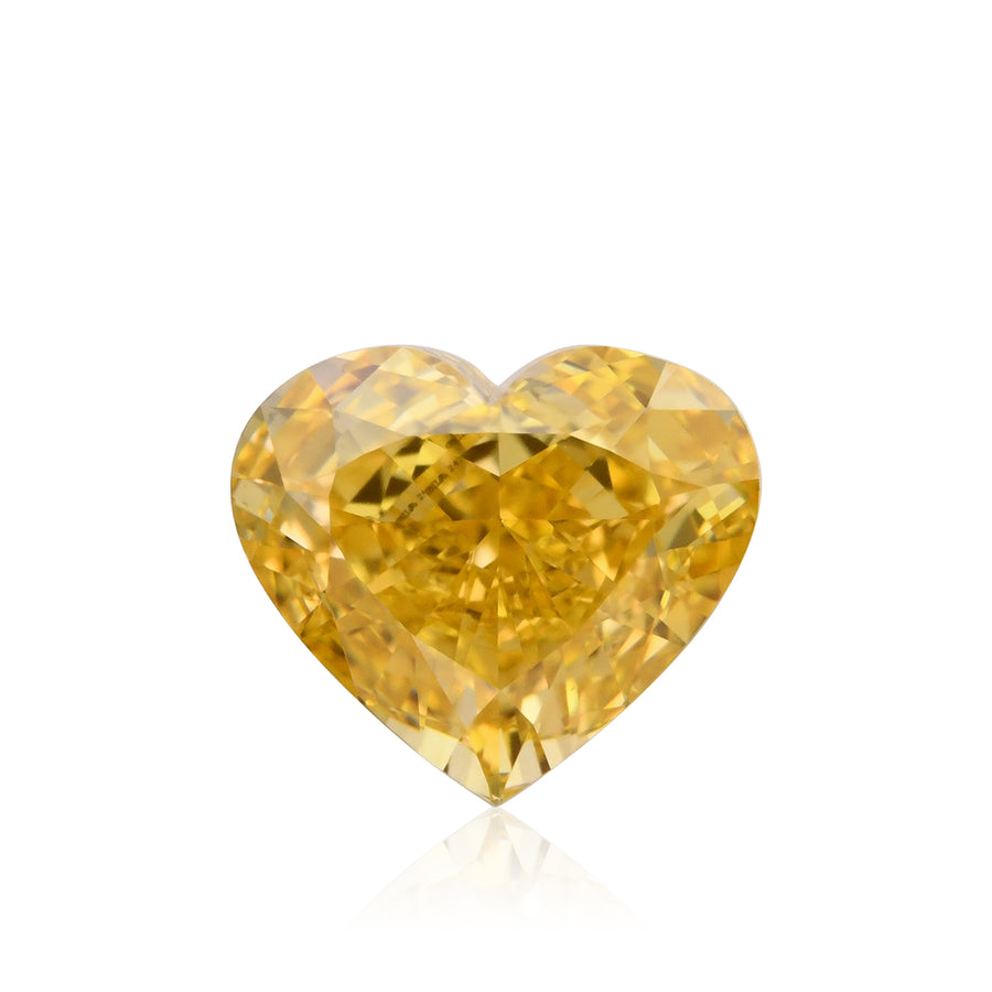 ألماسة قلب بوزن 0.72 قيراط، لون Fancy Intense Orange Yellow، درجة نقاء VS1، GIA