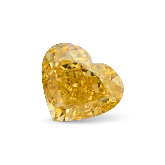 0.72 Carat Fancy Intense Orange Yellow Heart Diamond VS1 GIA