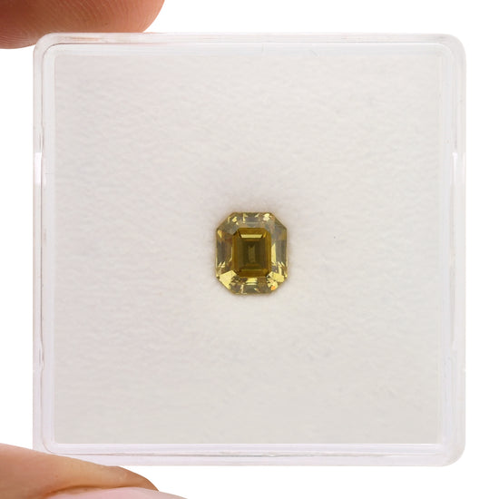 0.73 Carat Fancy Deep Brownish Greenish Yellow Emerald Diamond SI1 GIA