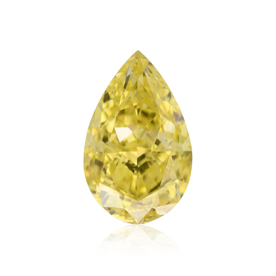 0.73 Carat Fancy Intense Yellow Pear Diamond VS1 GIA