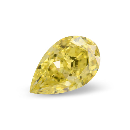 0.73 Carat Fancy Intense Yellow Pear Diamond VS1 GIA