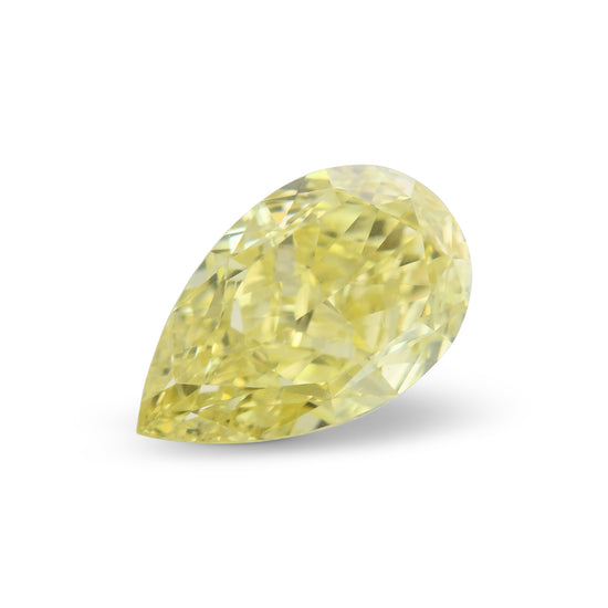 0.73 Carat Fancy Intense Yellow Pear Diamond VS2 GIA