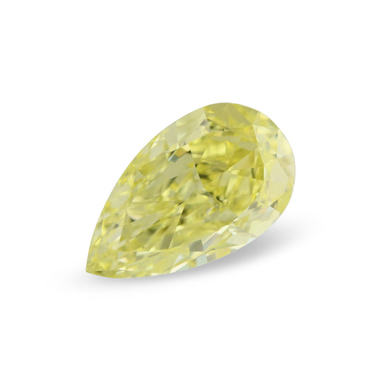 0.74 Carat Fancy Intense Yellow Pear Diamond VS2 GIA