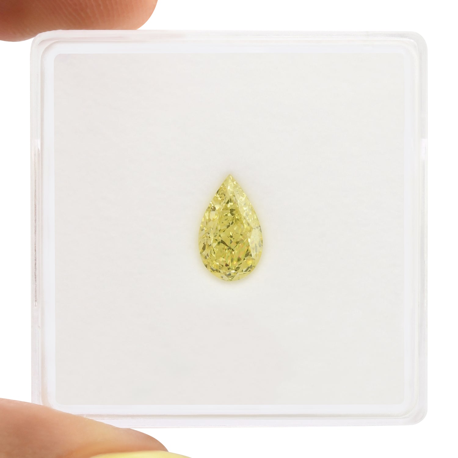 0.74 Carat Fancy Yellow Pear Diamond VS1 GIA