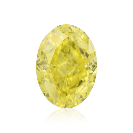 0.75 Carat Fancy Intense Yellow Oval Diamond VS2 GIA