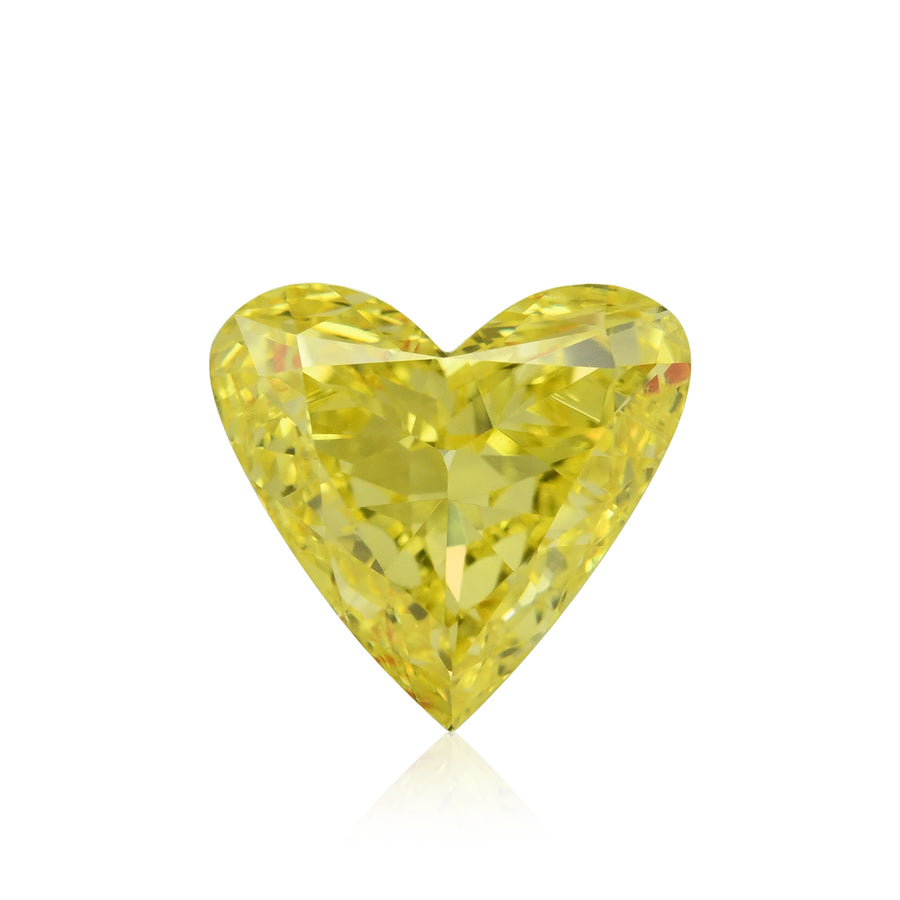 0.75 Carat Fancy Vivid Yellow Heart Diamond SI1 GIA