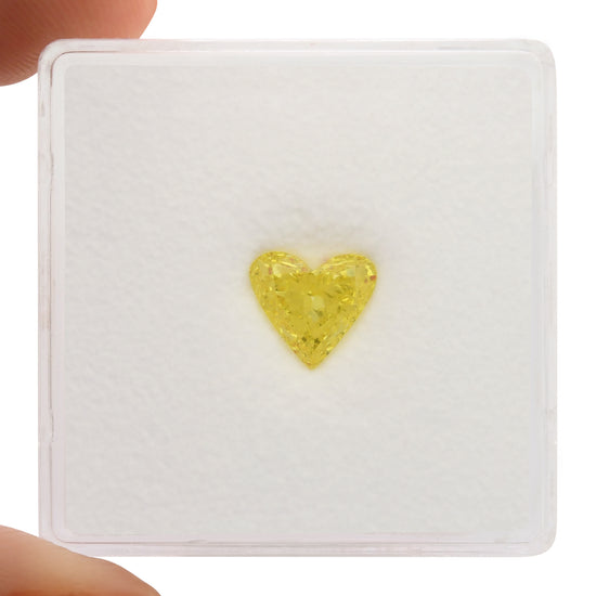 0.75 Carat Fancy Vivid Yellow Heart Diamond SI1 GIA