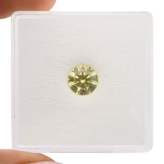 0.75 Carat Fancy Yellow Round Diamond IF GIA