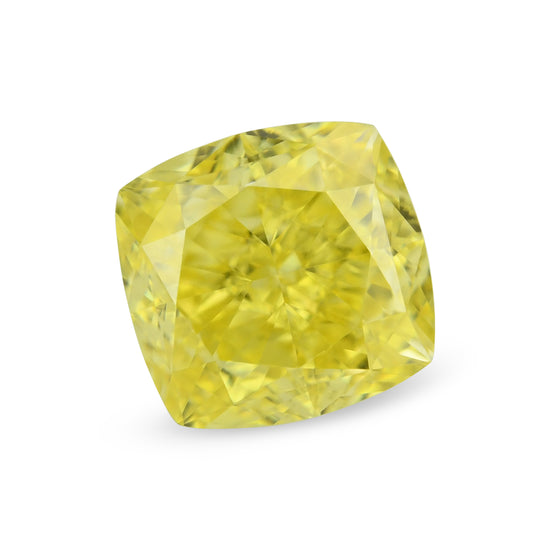 0.76 Carat Fancy Vivid Yellow Cushion Diamond VVS1 GIA