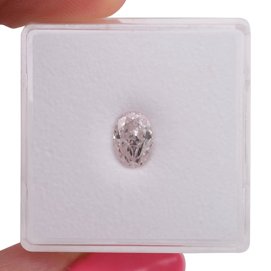 0.77 Carat Fancy Light Purplish Pink Oval Diamond VVS2 GIA