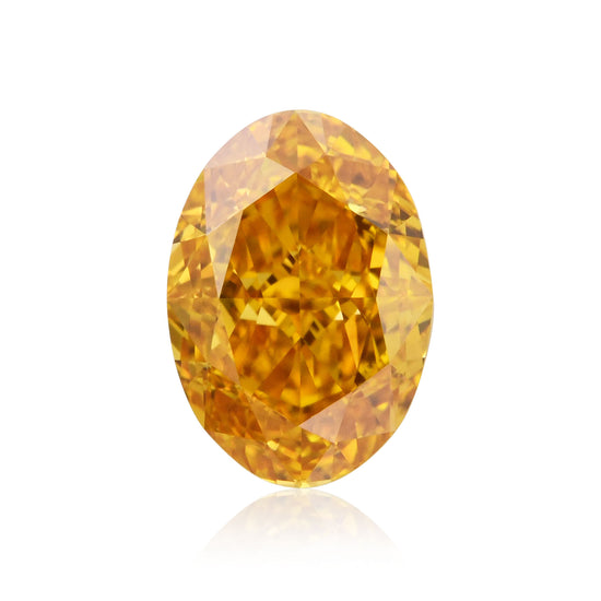 0.79 Carat Fancy Vivid Yellow Orange Oval Diamond VS1 GIA