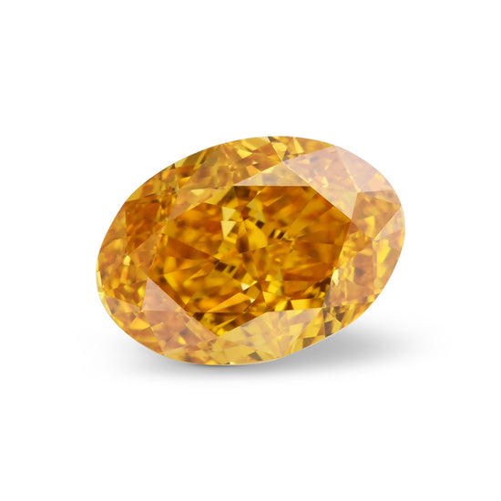 0.79 Carat Fancy Vivid Yellow Orange Oval Diamond VS1 GIA
