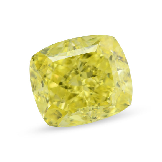 0.80 Carat Fancy Intense Yellow Cushion Diamond VS1 GIA