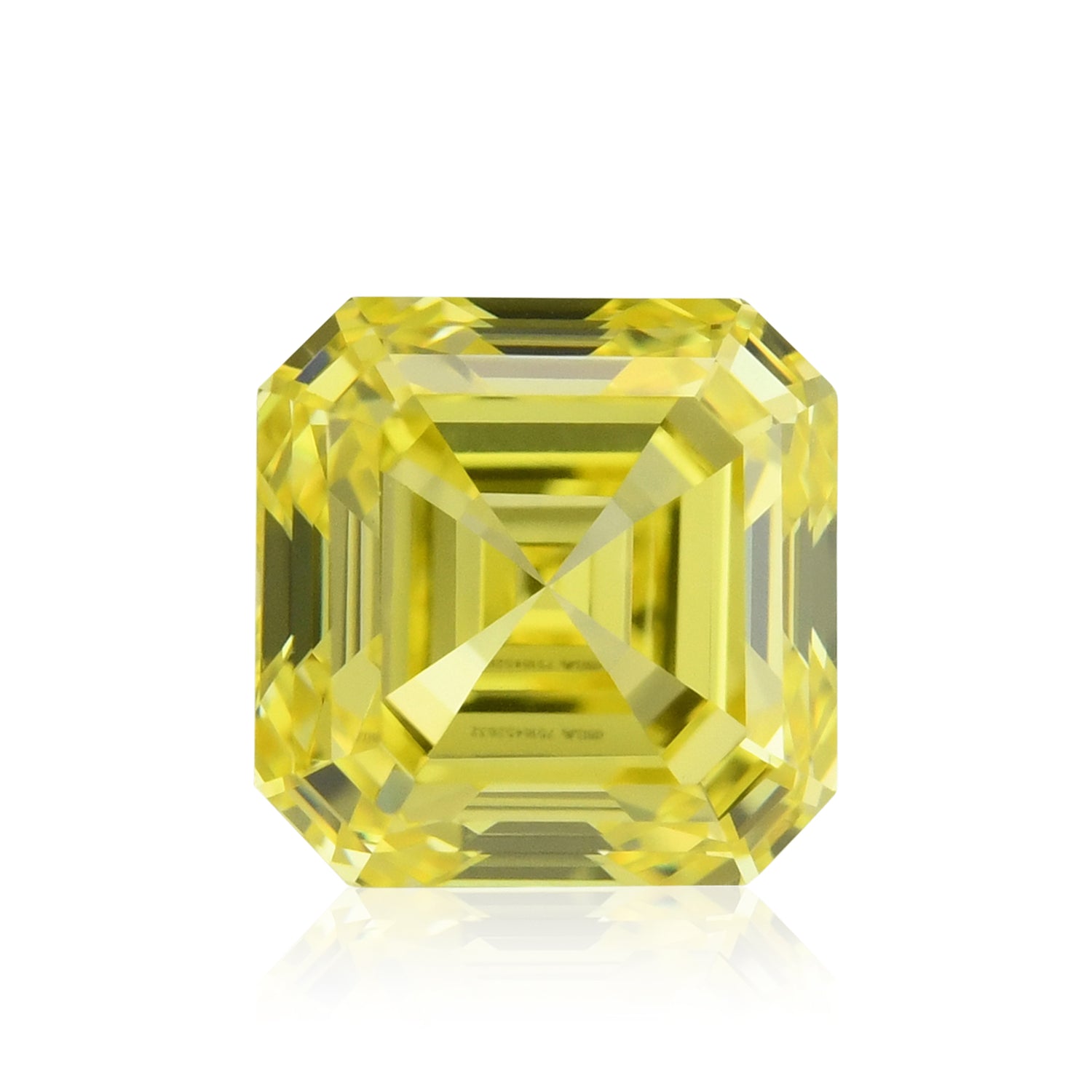 0.80 Carat Fancy Vivid Yellow Asscher Diamond VVS2 GIA