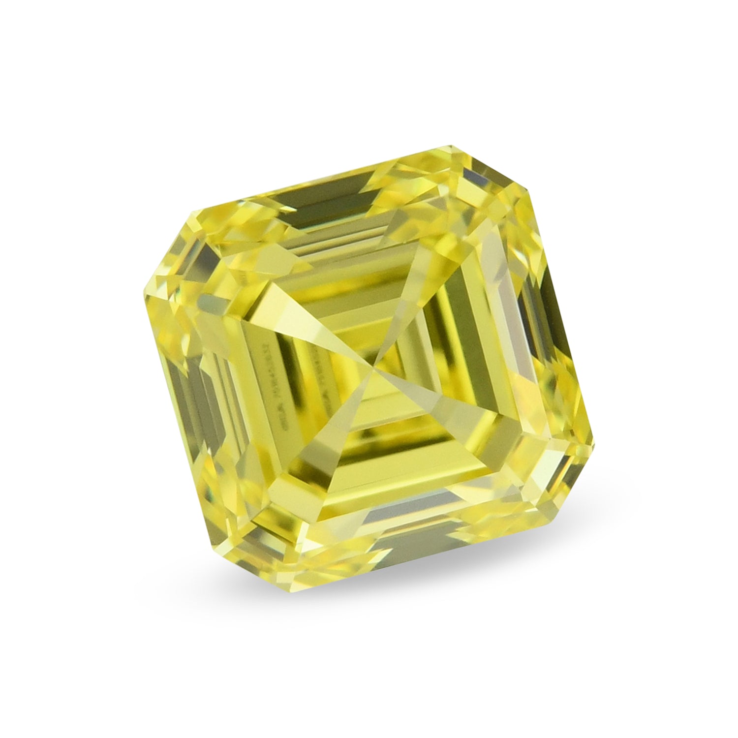 0.80 Carat Fancy Vivid Yellow Asscher Diamond VVS2 GIA