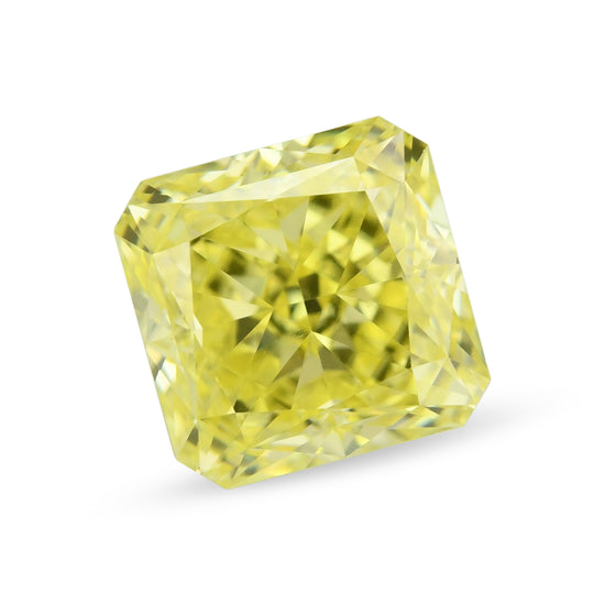 0.81 Carat Fancy Intense Yellow Radiant Diamond VVS1 GIA
