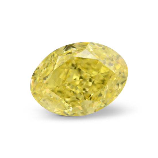 0.82 Carat Fancy Intense Yellow Oval Diamond VVS2 GIA