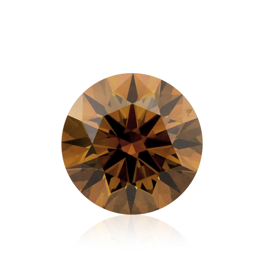 Diamante tondo 0,83 carati Fancy Deep Brown Orange SI1 GIA