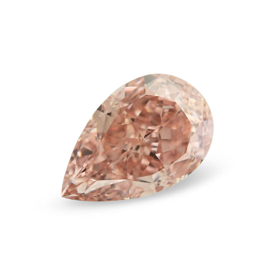 0.83 Carat Fancy Orangy Pink Pear Diamond VS2 GIA