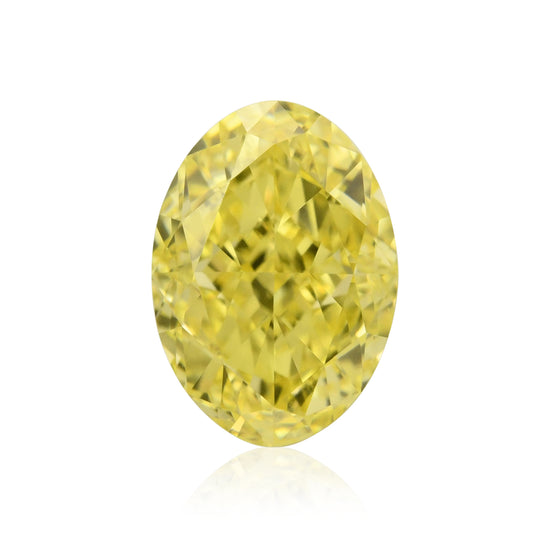 0.83 Carat Fancy Intense Yellow Oval Diamond VVS1 GIA