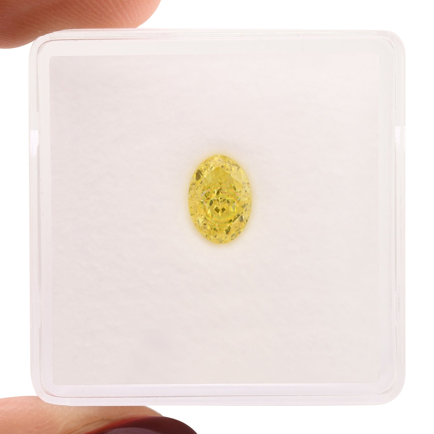 0.83 Carat Fancy Intense Yellow Oval Diamond VVS1 GIA