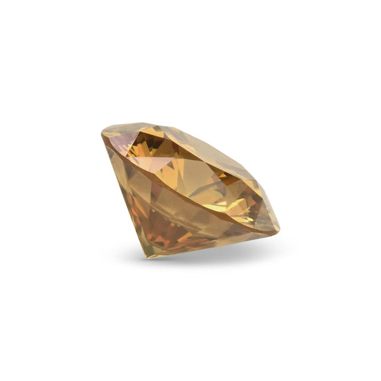 0.85 Carat Fancy Yellow Brown Round Diamond VS2 GIA