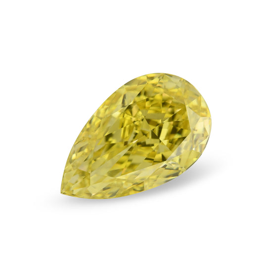0.85 Carat Fancy Intense Yellow Pear Diamond VS2 GIA