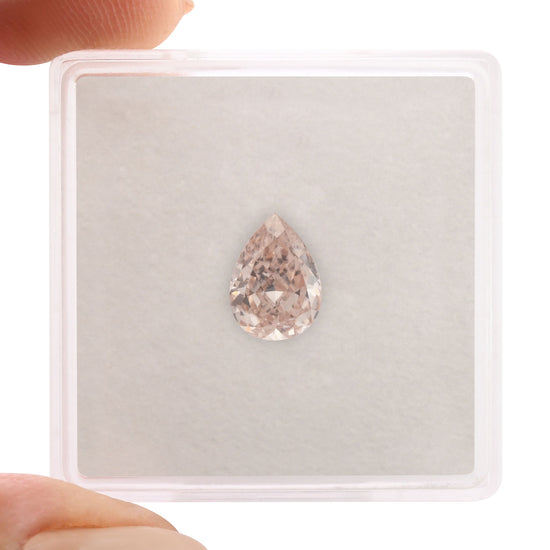 0.87 Carat Fancy Light Brownish Pink Pear Diamond SI2 GIA