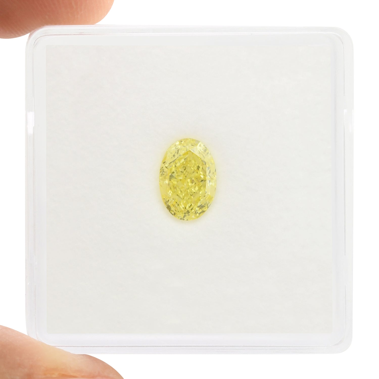 0.90 Carat Fancy Intense Yellow Oval Diamond VS1 GIA