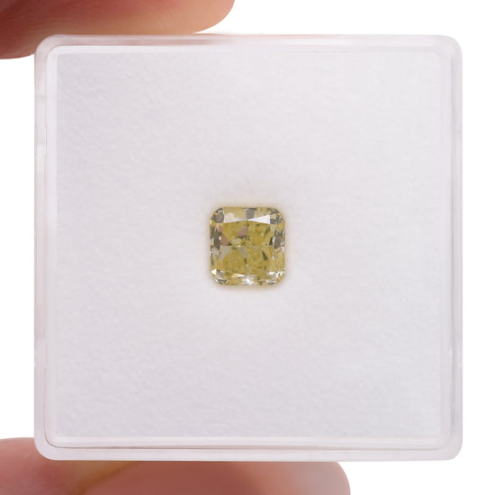 0.90 Carat Fancy Light Yellow Cushion Diamond VS2 GIA