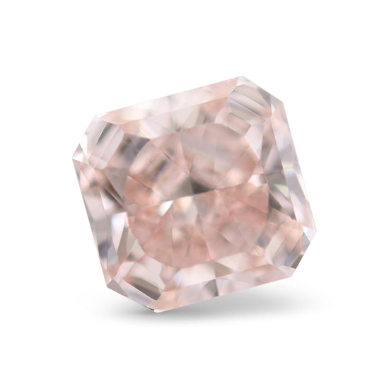 0.90 Carat Fancy Orangy Pink Radiant Diamond IF GIA