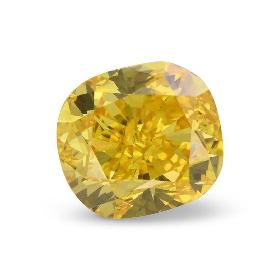 0.90 Carat Fancy Vivid Orangy Yellow Cushion Diamond SI2 GIA