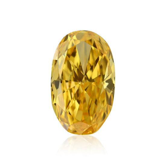 Diamante Ovale Giallo Arancio Intenso Fantasia 0,93 Carati VS1 GIA