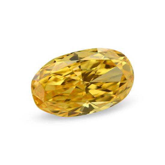 0.93 Carat Fancy Intense Yellow Orange Oval Diamond VS1 GIA