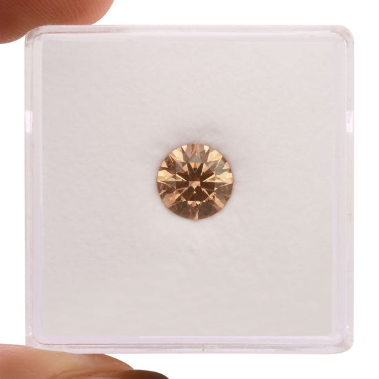 0.96 Carat Fancy Pink Brown Round Diamond VS1 GIA