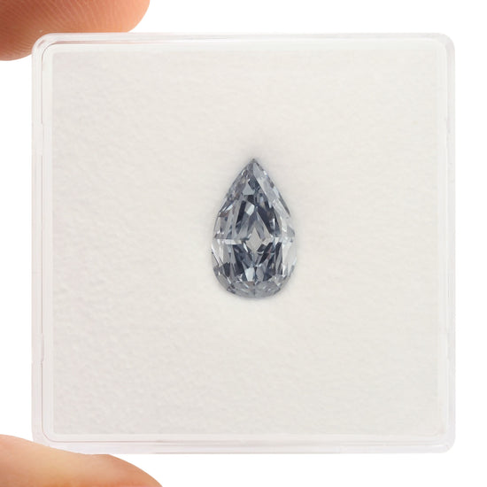 1.00 Carat Fancy Intense Blue Pear Diamond VS2 GIA