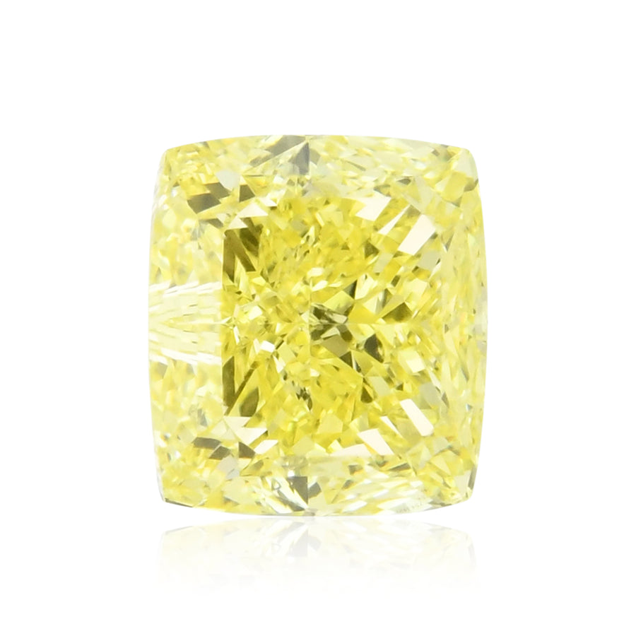 1.01 Carat Fancy Intense Yellow Cushion Diamond VVS2 GIA