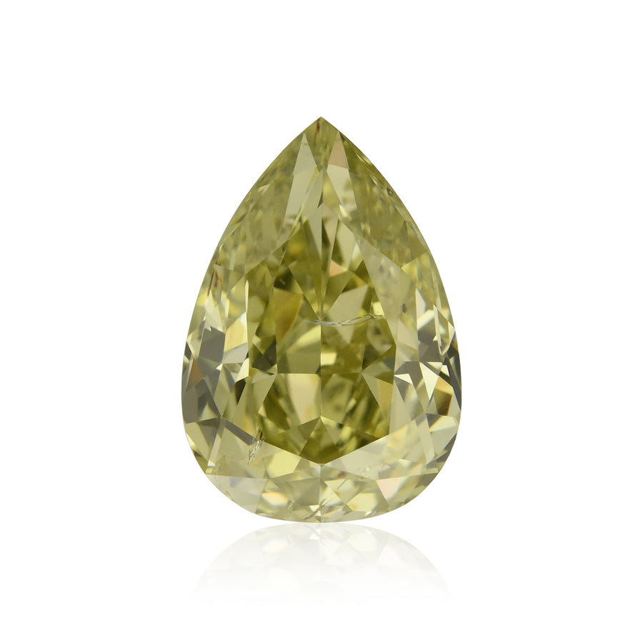 1.01 Carat Fancy Grayish Greenish Yellow Pear Diamond SI2 GIA