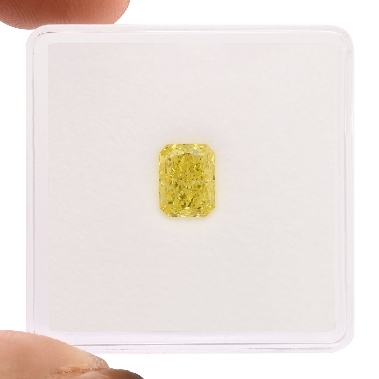 1.01 Carat Fancy Intense Yellow Radiant Diamond VS2 GIA